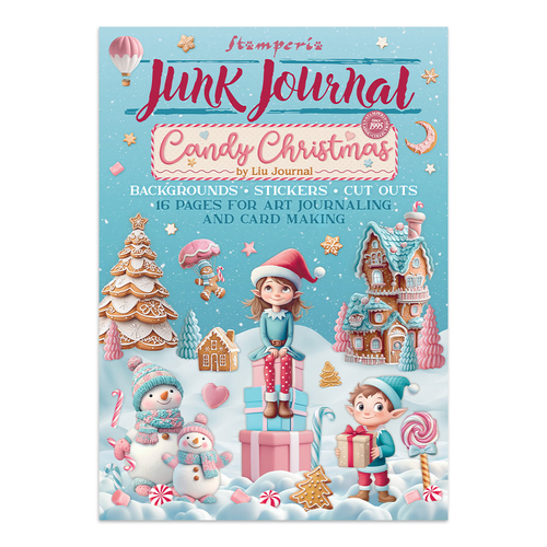 Stamperia - Candy Christmas - Junk Journal Book (Backgrounds, Stickers & Lasercuts) (16 Pages)