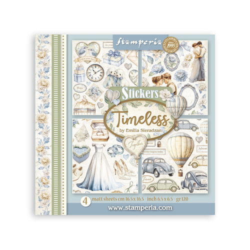Stamperia - Timeless - 6.5" x 6.5" Sticker Sheets (4 Matt Sheets)