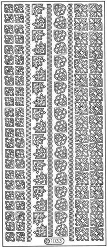 PeelCraft Stickers - Corners/Wavy Lines 1 - Silver (PC1033S)