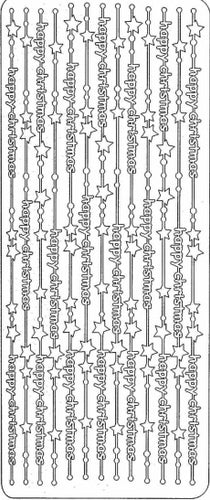 PeelCraft Stickers - Lines Happy Christmas - Silver (PC2223S)