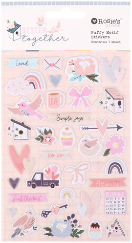 Rosie's Studio - Better Together - Puffy Motif Stickers (35pc)