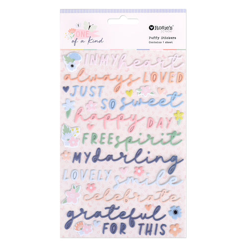 Rosie's Studio - One of a Kind - Puffy Sentiment Stickers
