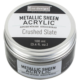 Prima Marketing - Re-Design Metallic Sheen Acrylic Paint - Crushed Slate