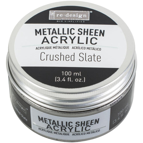 Prima Marketing - Re-Design Metallic Sheen Acrylic Paint - Crushed Slate