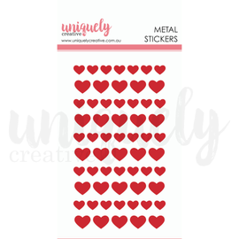 Uniquely Creative - Hey Baby Girl - Metal Stickers - Red Hearts