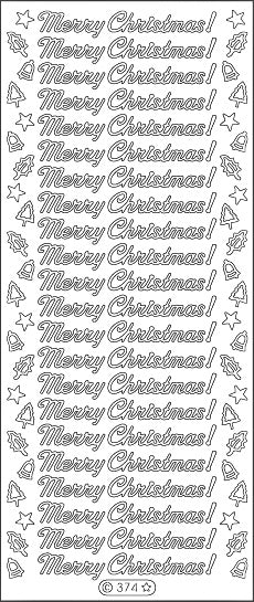PeelCraft Stickers - Merry Christmas Separate - Silver (PC374S)