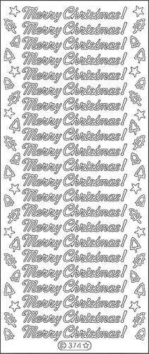 PeelCraft Stickers - Merry Christmas Separate - Silver (PC374S)