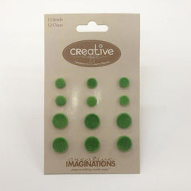 Creative Imaginations - Velvet Brads - Green