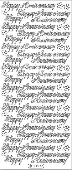 PeelCraft Stickers - Happy Anniversary - Black (PC302BK)