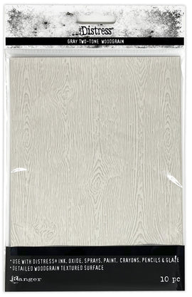 Ranger - Tim Holtz - Distress Woodgrain Cardstock - Light Grey 5" X 7" (10pc)