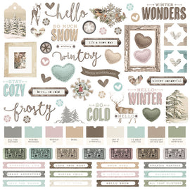 Simple Stories - Simple Vintage Winter Woods - 12x12 Sticker Sheet