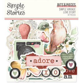 Simple Stories - Simple Vintage Love Story - Bits & Pieces (47pc)