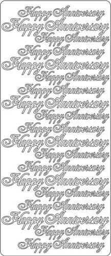 PeelCraft Stickers - Happy Anniversary - Silver (PC2832S)