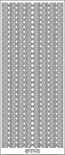 PeelCraft Stickers - Lace #2 Ribbons - Silver (PC1276S)