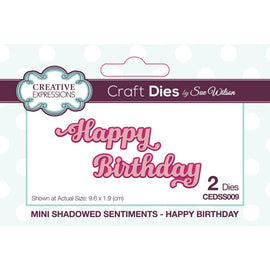 Creative Expressions Dies by Sue Wilson - Mini Shadowed Sentiments - Happy Birthday