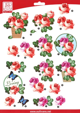 Sullivans - 3D Die Cut Decoupage Paper - Loving