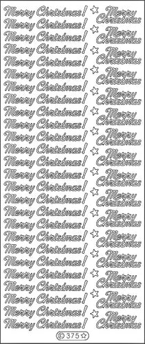 PeelCraft Stickers - Merry Christmas Small- Silver (PC375S)