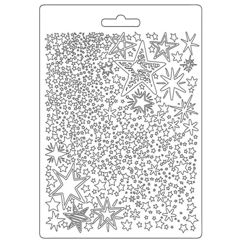 Stamperia - Christmas Patchwork - Texture Impressions Soft Mould A5 Size - Stars