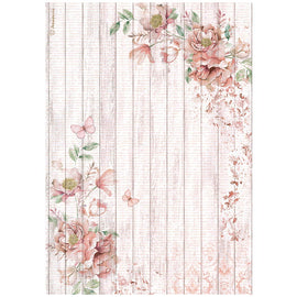 Stamperia - Roseland - A4 Rice Paper "Corners with Roses"