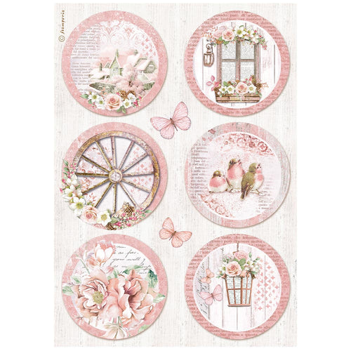 Stamperia - Roseland - A4 Rice Paper "Rounds"