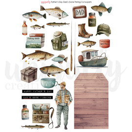 Uniquely Creative - Father's Day Dad's Gone Fishing - A4 Cut-A-Part Sheet