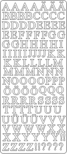 PeelCraft Stickers - ABC Upper Serif Medium - Silver (PC0272S)