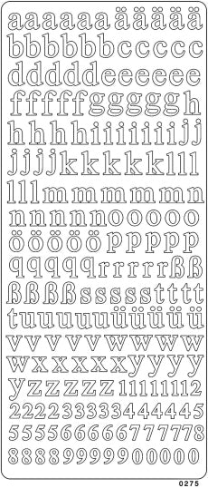 PeelCraft Stickers - Alphabet - ABC Lower Serif Medium -Silver (PC0275S)