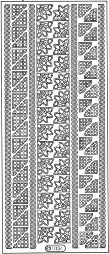 PeelCraft Stickers - Corners/Wavy Lines 2 - Silver (PC1034S)