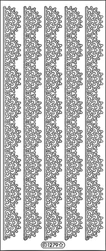 PeelCraft Stickers - Lace #5 Ribbons - Silver (PC1279S)