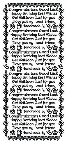 PeelCraft Stickers - LCD Just Words Assorted - Black (PC2312BK)