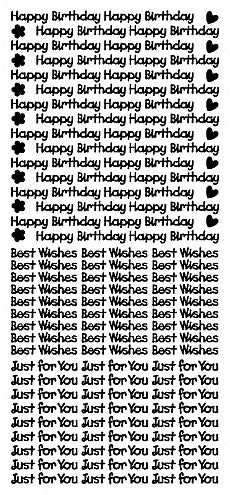 PeelCraft Stickers - LCD Birthday Text Assorted - Gold (PC2405G)