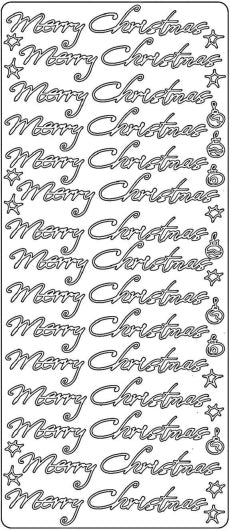 PeelCraft Stickers - Merry Christmas Script - Silver (PC2771S)