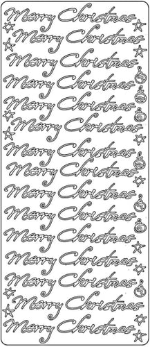 PeelCraft Stickers - Merry Christmas Script - Silver (PC2771S)