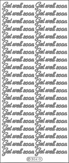 PeelCraft Stickers - Get Well Soon - Black (PC304BK)