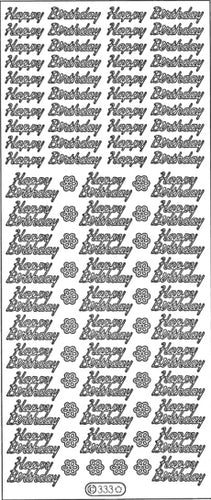 PeelCraft Stickers - Happy Birthday Mini Text - Black (PC333BK)