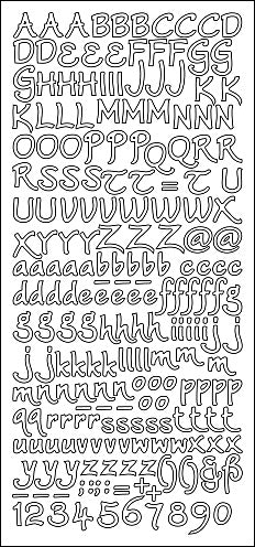 PeelCraft Stickers - ABC & 123 Freehand - Silver (PC3685S)