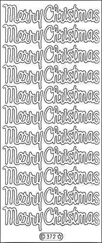 PeelCraft Stickers - Merry Christmas Script - Glitz Crystal Gold (PC372LG)