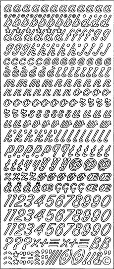 PeelCraft Stickers - Script Alphabet Lower - Gold (PC825G)