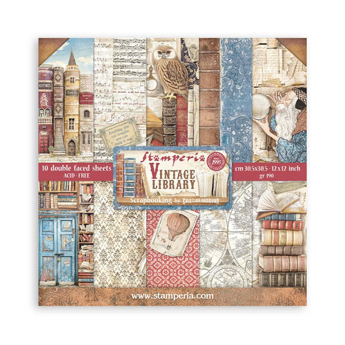 Stamperia - Vintage Library - 12x12 Paper Pack