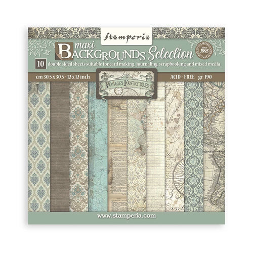 Stamperia - Voyages Fantastiques - 12x12 Paper Pack "Backgrounds"