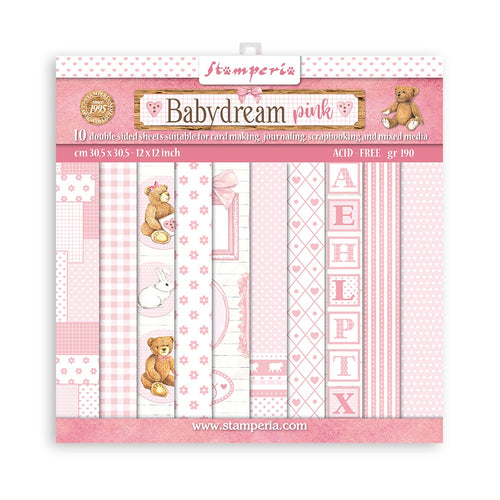 Stamperia - Daydream - 8x8 Paper Pack "Backgrounds - Baby Dream Pink"