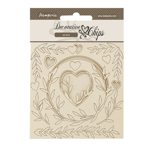 Stamperia - Romantic Collection - Romance Forever - Decorative Chips (14x14cm) - Hearts