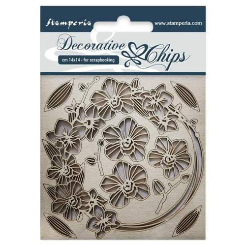 Stamperia - Decorative Chips - Garland of Flowers (14x14cm)