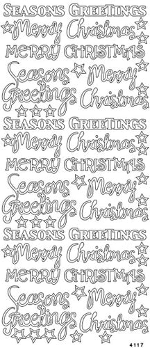 PeelCraft Stickers - Christmas Greetings - Silver (PC4117S)