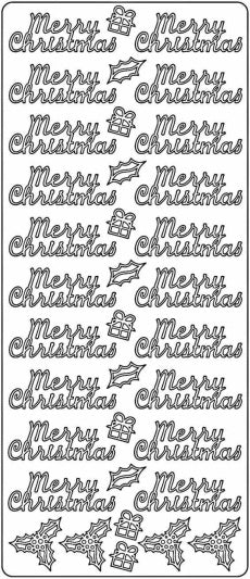PeelCraft Stickers - Merry Christmas - Silver (PC2613S)
