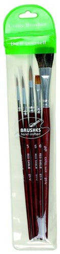 Taklon - Synthetic Assorted Brush Set (5pk)