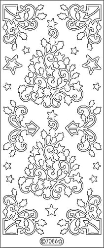 PeelCraft Stickers - Holly Trees & Corners - Red (PC7086ZRD)