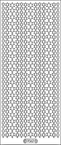 PeelCraft Stickers - Borders Tristar - Glitz Silver (PC7062ZS)