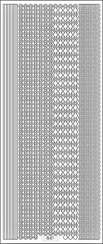 PeelCraft Stickers - Borders Fine Assorted - Silver (PC841S)