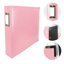 Couture Creations - Classic Leather D-Ring 12x12 Album - Baby Pink